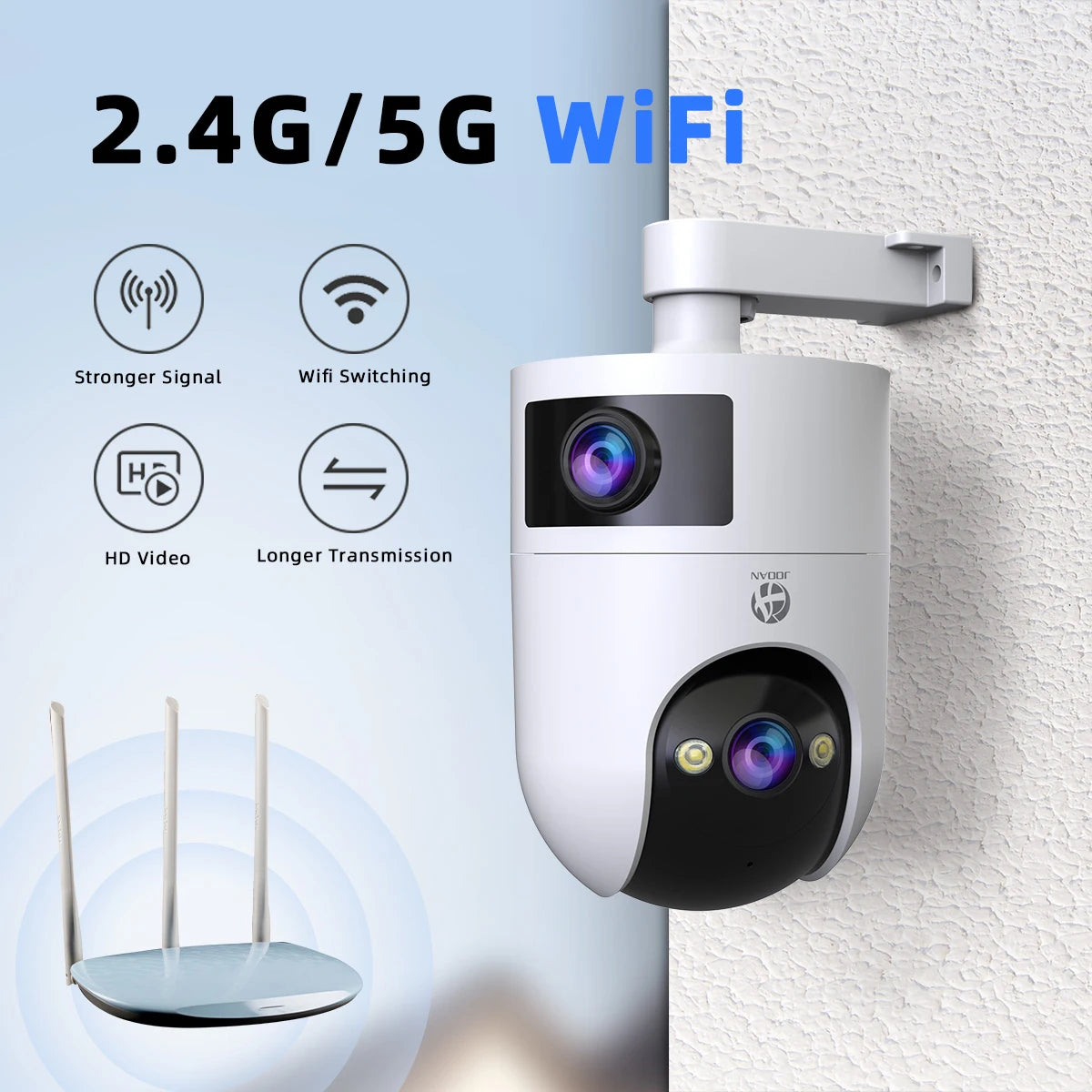 Wifi Surveillance Camera Dual Lens 4K 8MP HD Outdoor IP Camera AI Tracking Security Protection Wireless Smart Baby Monitor