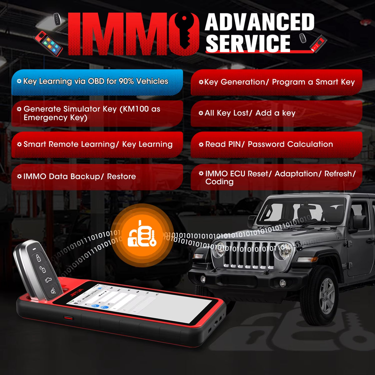 Autel MaxiIM KM100 KM100X Universal Key Programming Tool for Automotive IMMO Solutions - Supports All Key Loss, Key Deletion, and Key Addition