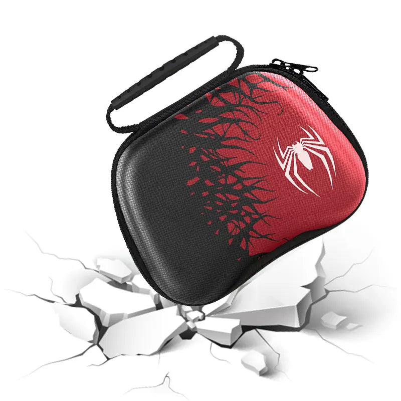 Portable Storage Bag for PS5 PS4 Xbox Switch Pro Game Controller Cover Box Spider Theme Travel Carry Gamepads Protective Case