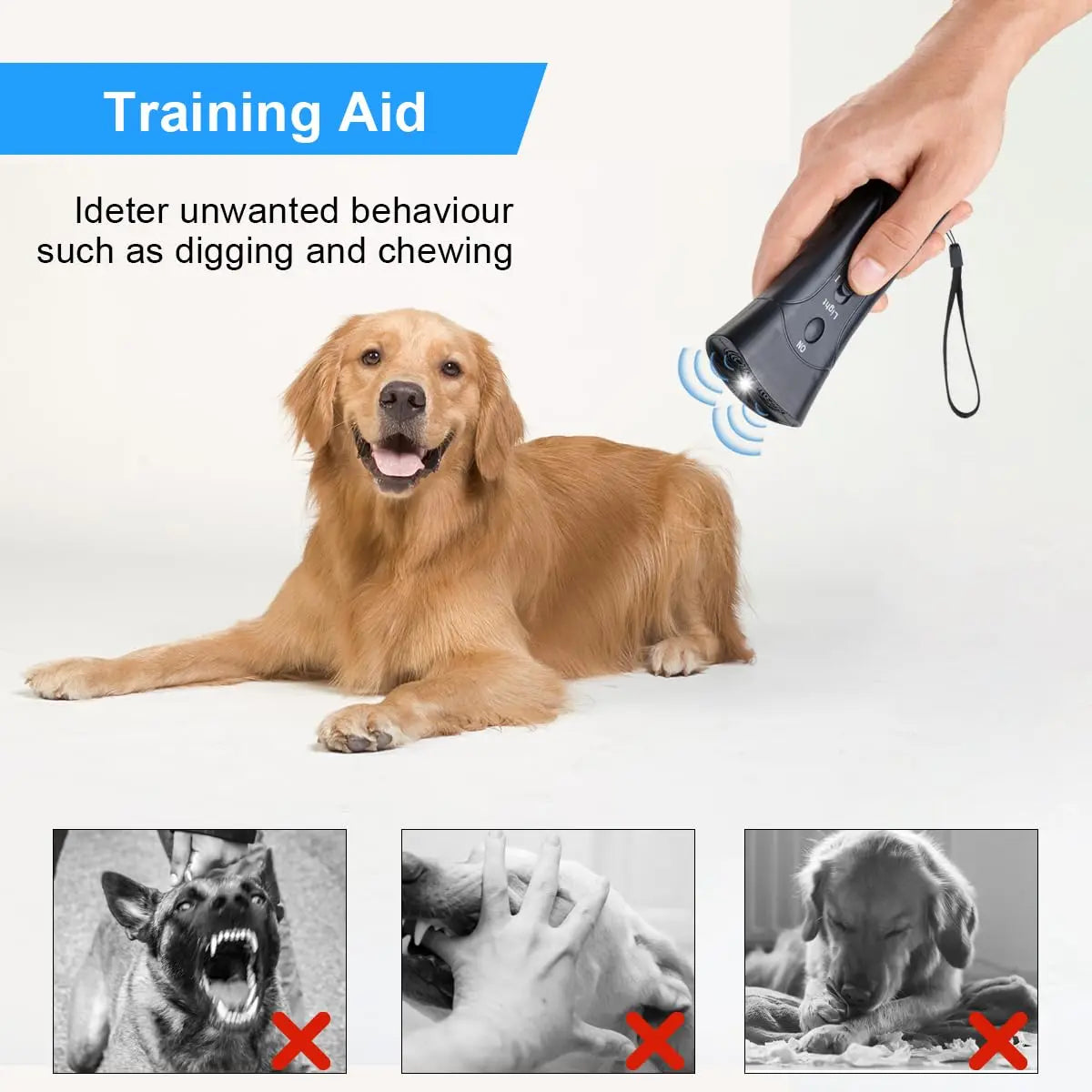Pet Dog Repeller anti Barking Stop Bark Training Device Trainer LED Ultrasonic anti Barking Ultrasonic without Battery