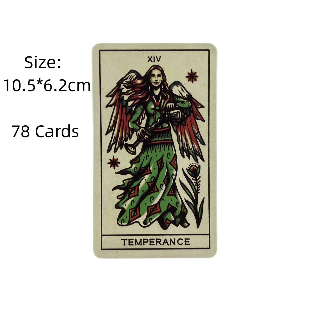 Tattoo Tarot Cards a 78 Deck Oracle English Visions Divination Edition Borad Playing Games