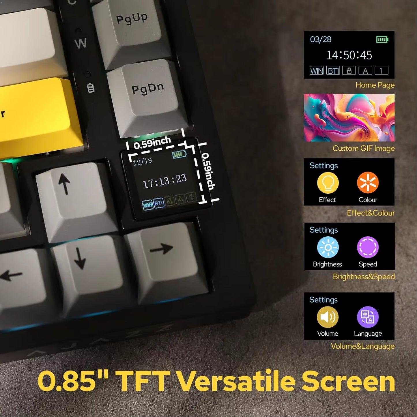Ak820/Ak820Pro Gaming Mechanical Keyboard Bluetooth 5.1/Wireless/C-Wired Customized Keyboard with Knob Hot Swapping Gasket