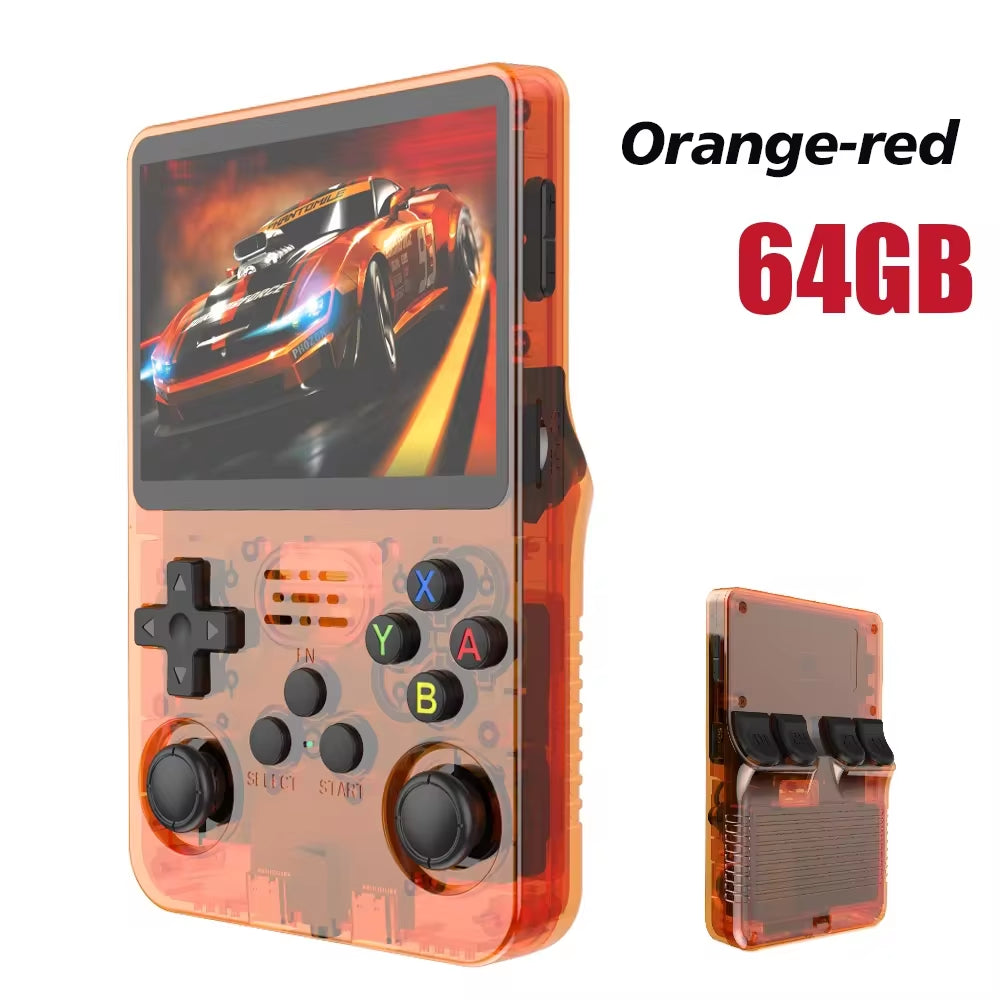 128G Open Source Video Game Console Linux System 3.5 Inch IPS Screen Orange Portable Pocket Video Player 64GG Best Games