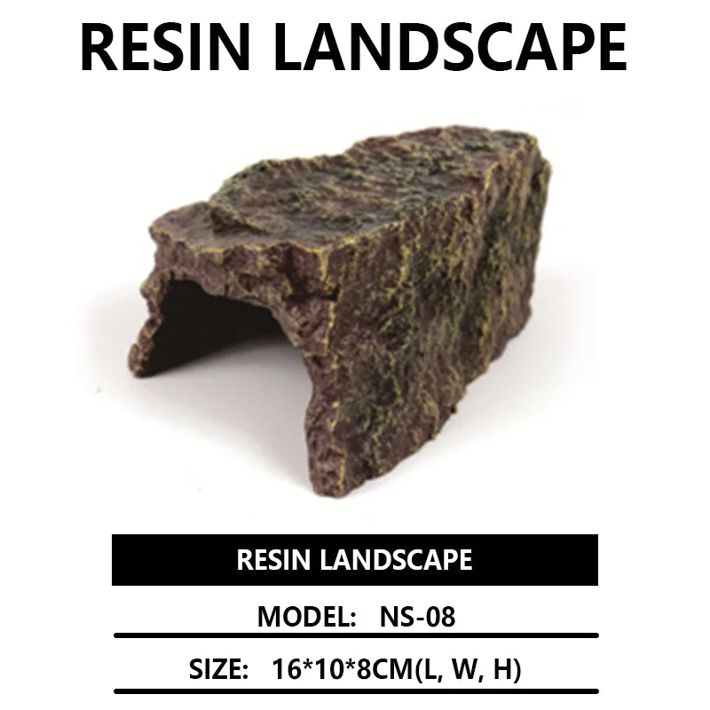 Fish Tank Reptile Box Landscaping Decoration Creative Resin Ornament Lizard Gecko Tree Root Hide Cave Amphibians Terrarium Decor