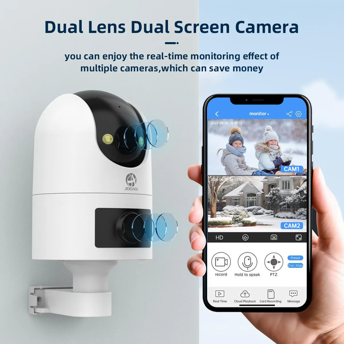 Wifi Surveillance Camera Dual Lens 4K 8MP HD Outdoor IP Camera AI Tracking Security Protection Wireless Smart Baby Monitor