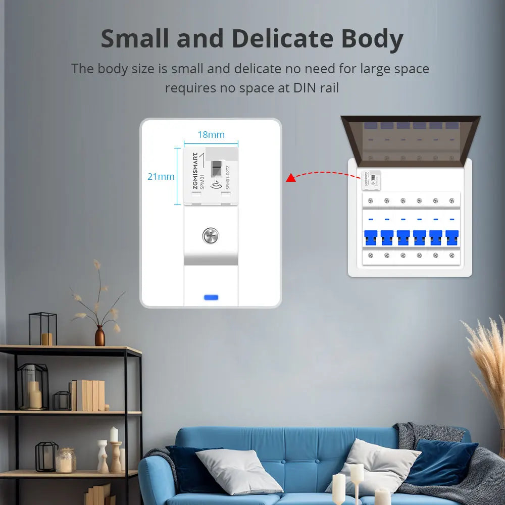 Smart Energy Meter Zigbee Wifi Monitor Electric Sensor Real-Time Measure Work with Tuya Zigbee2Mqtt Home Assistant