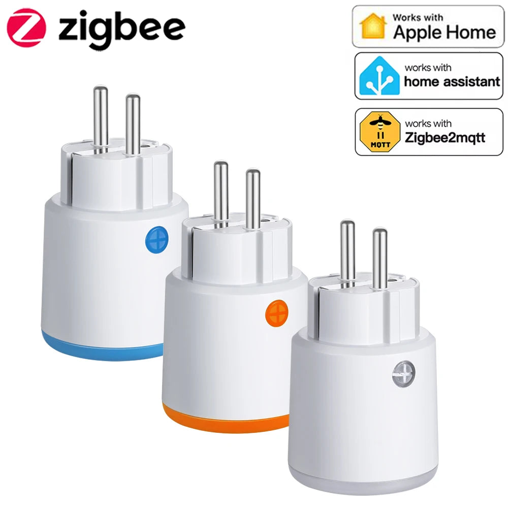 Smart Zigbee Plug Socket 3680W 16A Power Energy Monitoring Timer Switch EU Outlet Home Assistant Zigbee2Mqtt