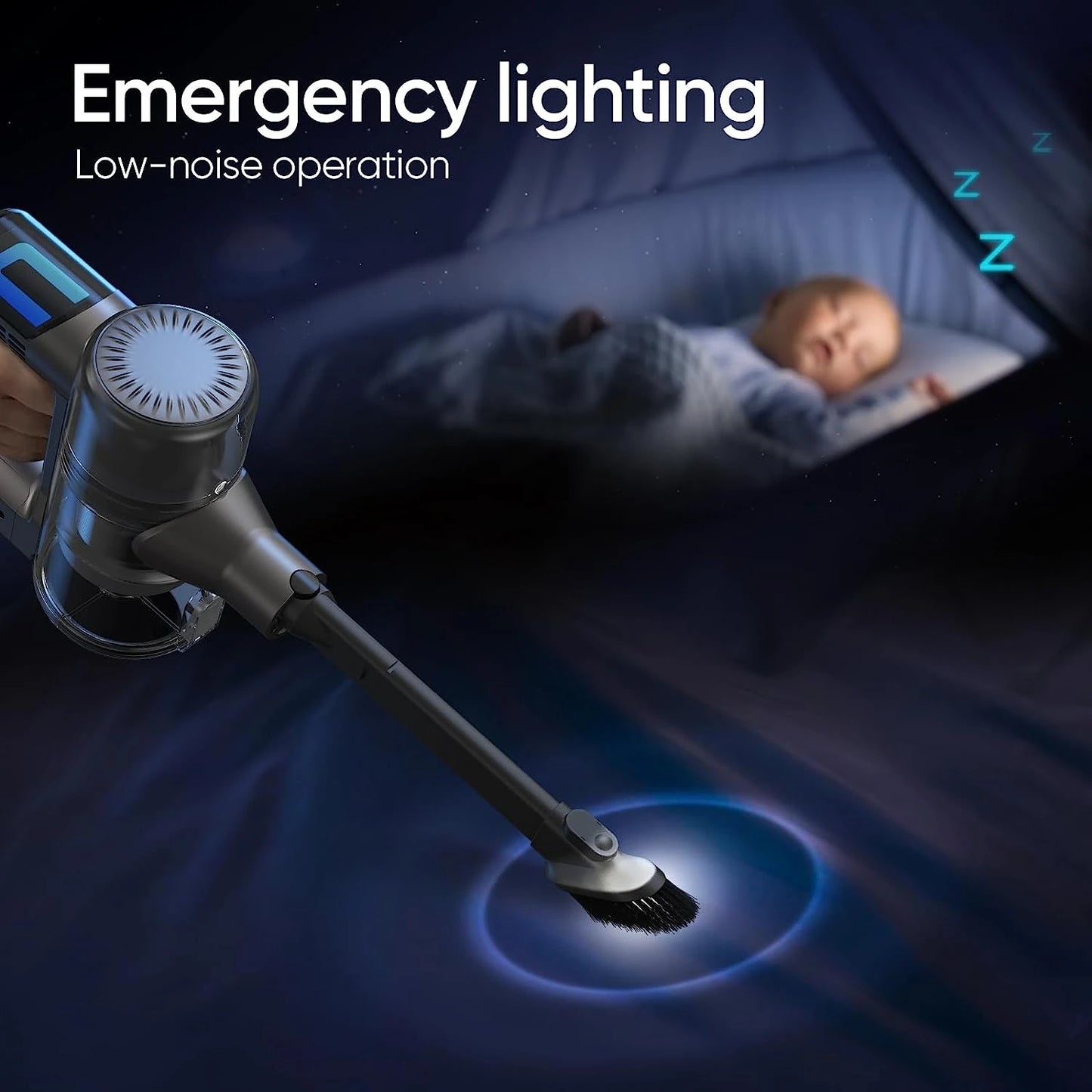 Cordless Vacuum Cleaner, Lightweight Stick Vacuum 33Kpa Powerful Suction Rechargeable Handheld for Home Pet Hair Hard Floor Carpet, Large Digital Display, Charging Moun