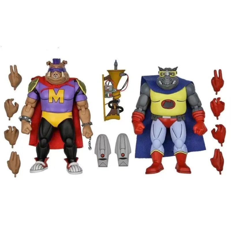54293 Toys Teenage Mutant Ninja Turtles Mighty Hog & Rhino-Man Action Figures 18 CM Original Doll Model Collection Gift