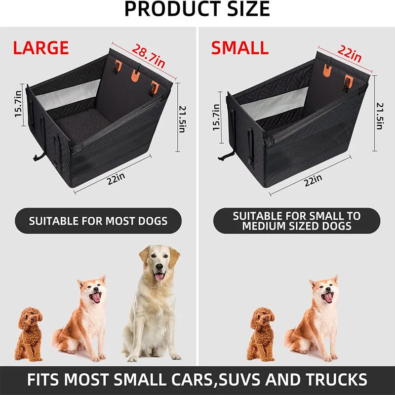 Portable Dog Car Rear Seat Protective Cover Waterproof Dirt Resistant Pet Seat Cover Black Shoulder Strap Hammock Travelmattress