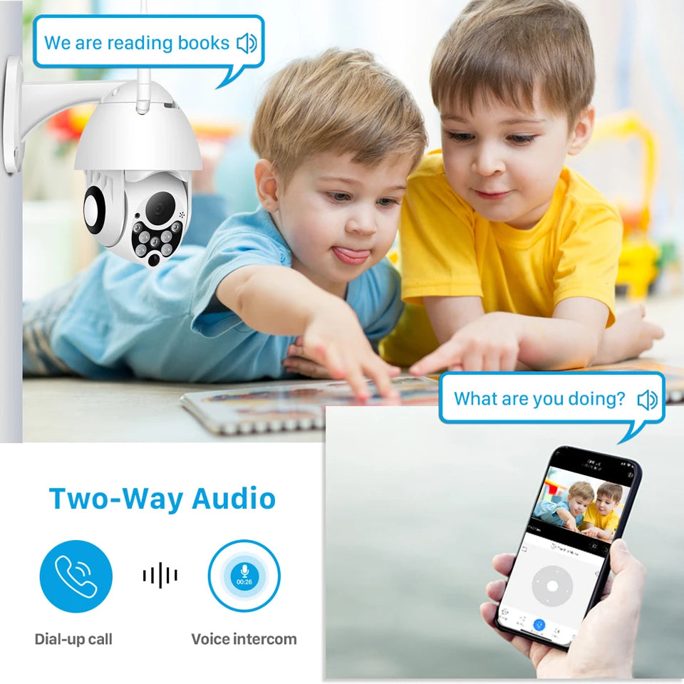 YCC365 plus PTZ Wifi Camera Outdoor 1080P HD CCTV Security Camera 4X Zoom Waterproof Speed Dome Wireless Surveillance Camera New