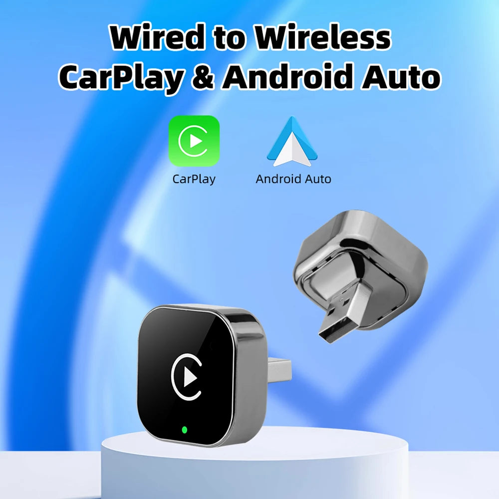 2In1 Wireless Carplay Dongle Wireless Android Auto Adapter AI Smart Box for Car with Wired Carplay Car Intelligent Systems