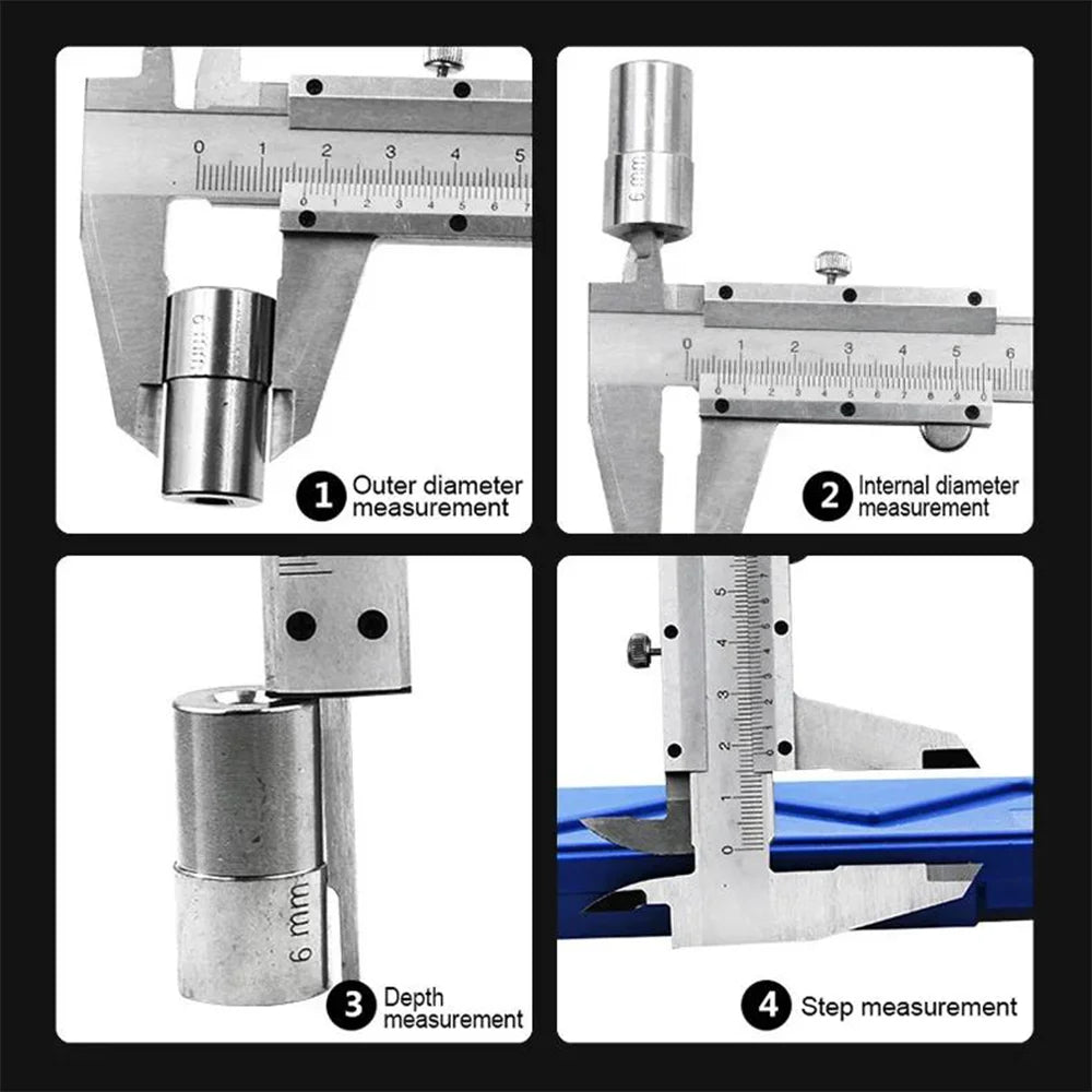 0-150Mm Vernier Caliper Depth Gauge Have Locking Screw High Precision Carbon Steel Vernier Caliper Depth Gauge Teaching Students