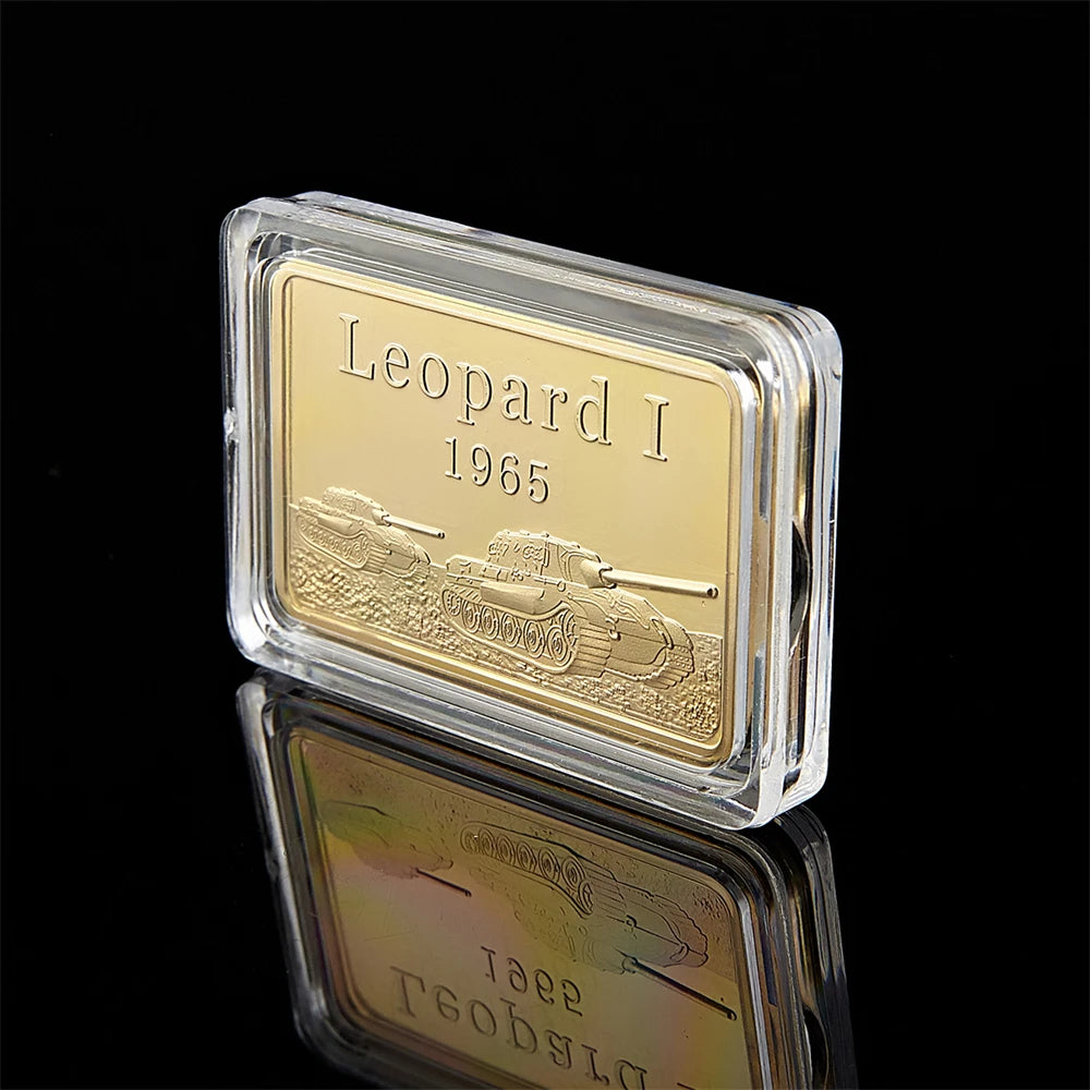 1965 German Leopard Tank Deutsche Panzerdivision Replica Gold Bars 999/1000 Challenge Coins/Bar Collection