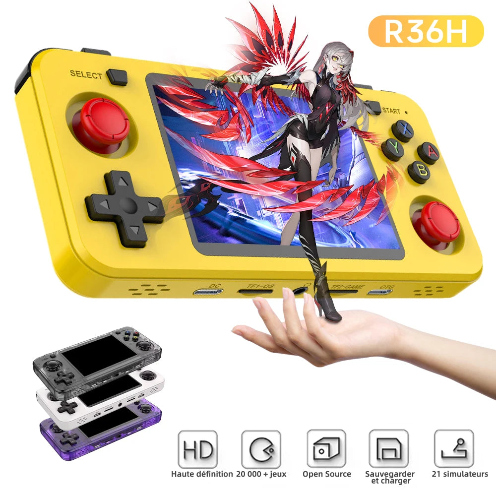 R36H Retro Handheld Game Console ARKOS System Kid Christmas Gift Portable Pocket Video Player 3.5 Inch IPS Screen R36S Landscape
