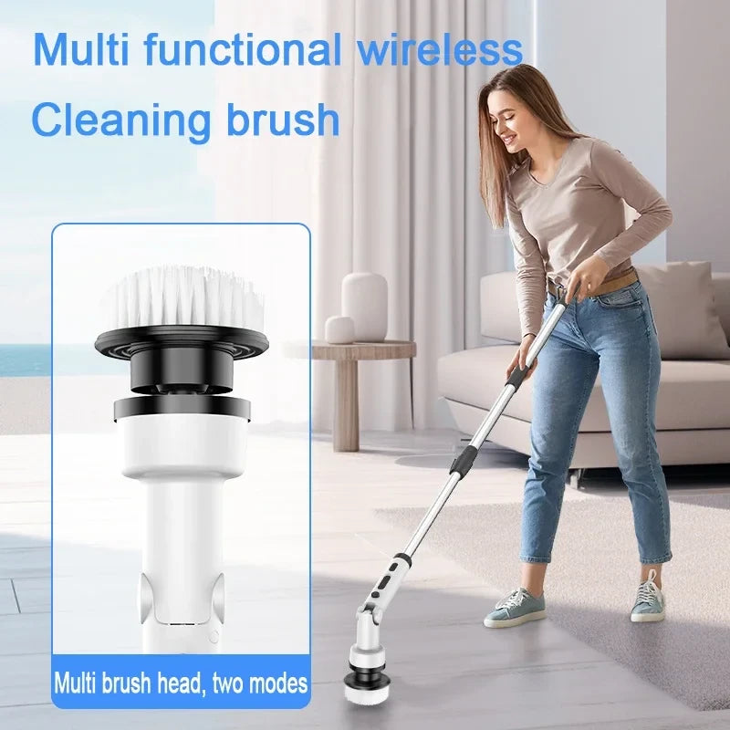 Novulife Cordless Electric Spin Scrubber with 9 Replacement Head Dual Speed Electric Brush for Cleaning Power Bathroom Scrubber for Bathtub Tile Floor