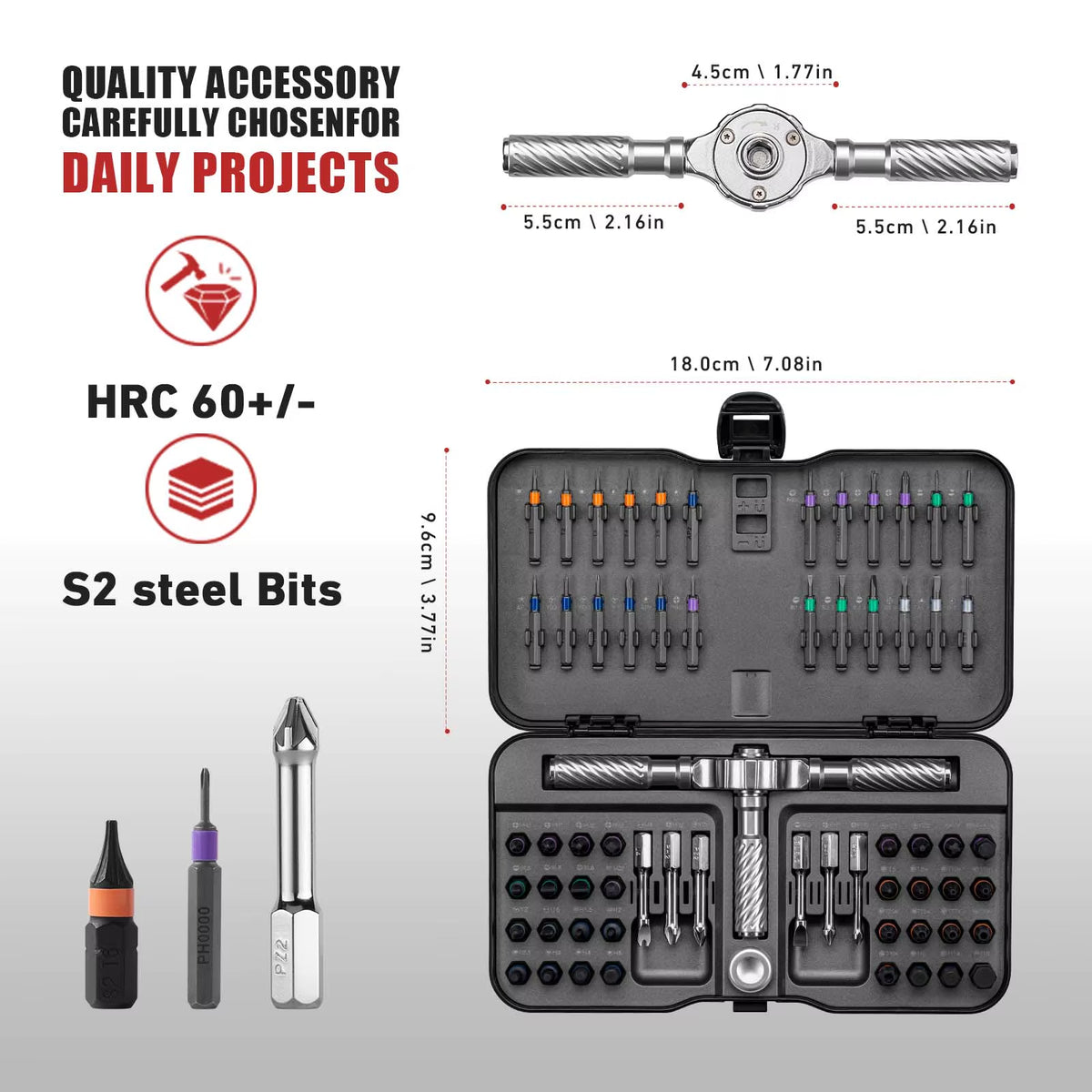 66In1 Multifunction Ratchet Screwdriver Set Multi Magnetic Bits Mini Repair Tool Kit Household Tool for PC & Desk Etc.