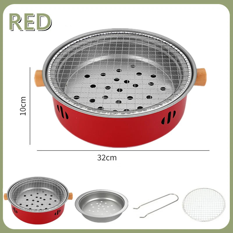 Mini Charcoal Barbecue Grill for Home Outdoor Camping Beach Picnic BBQ Grill Barbecue Stove, Multifunctional Charcoal BBQ Stove