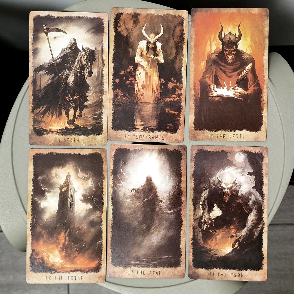 12*7Cm Horoscare Tarot in Rigid Box, 80 Pcs Tarot Cards with Red Gilded Edges Followed RWS System