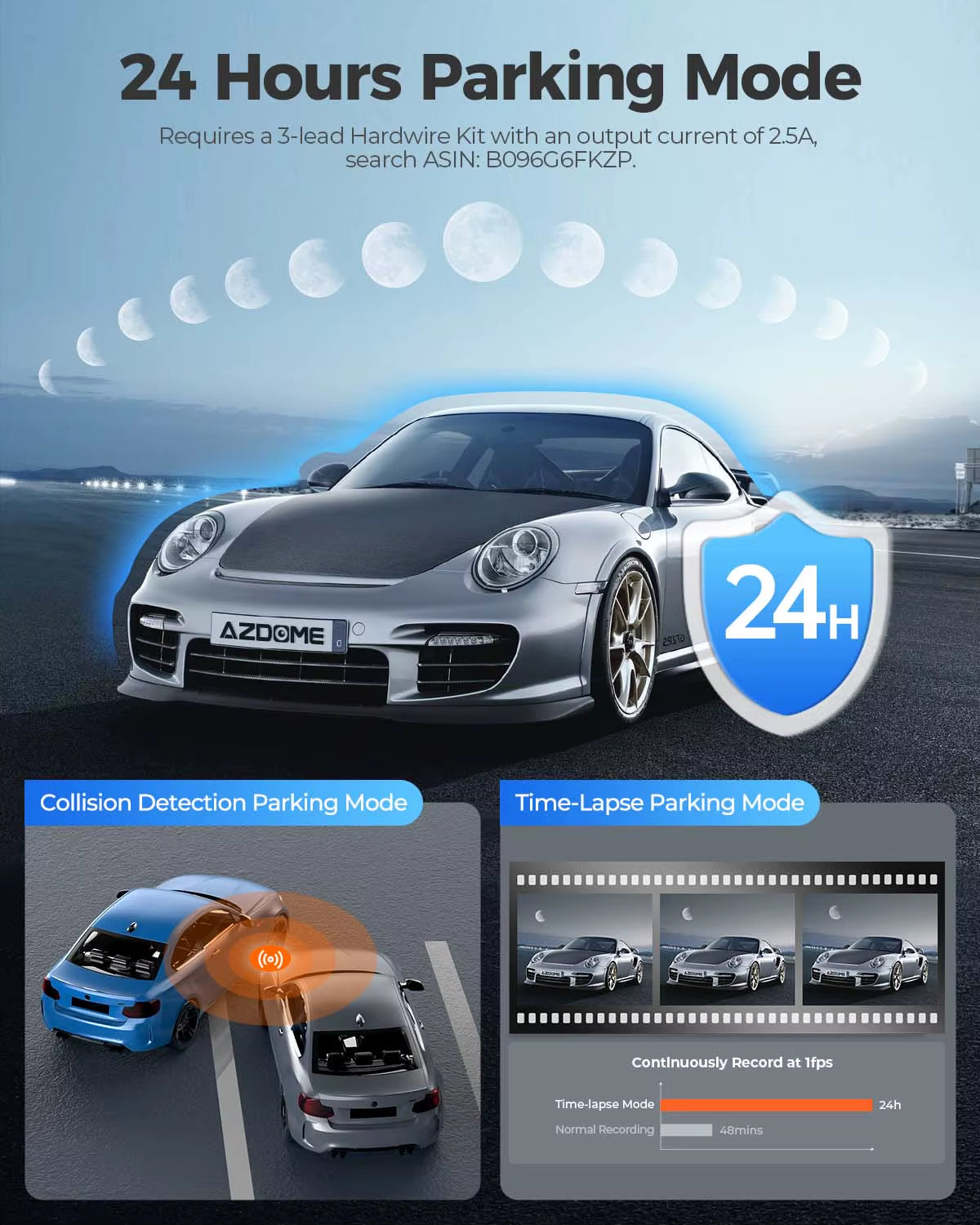 M550 Pro 5.8Ghz Wifi 2/3 Channel Dash Cam 4K+1080P Built-In GPS 3.19" IPS Screen Car DVR IR Night Vision 24H Parking Mode