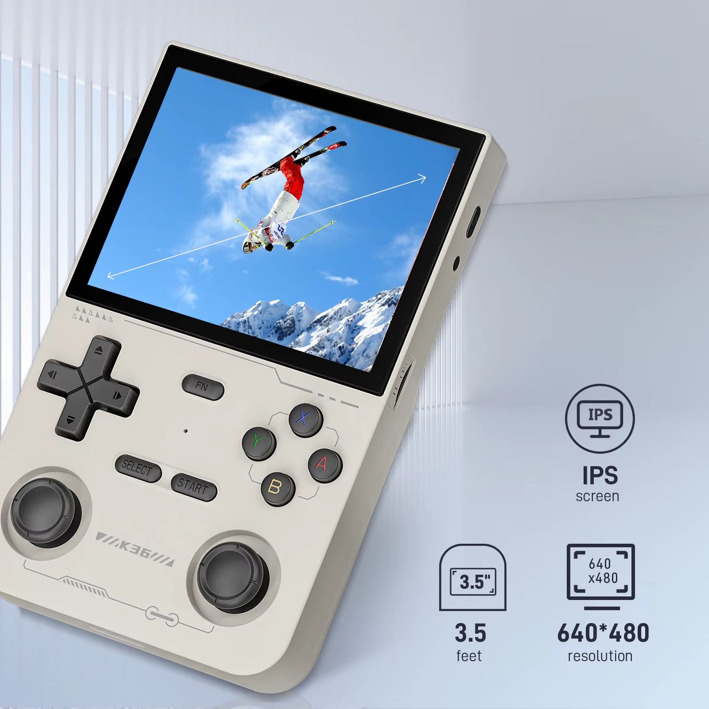 Open Source K36 Retro Handheld Video Game Console 16000 Games Emulator for PS1/PSP/DC/N64/SS 500Nit 3.5 Inch IPS Screen