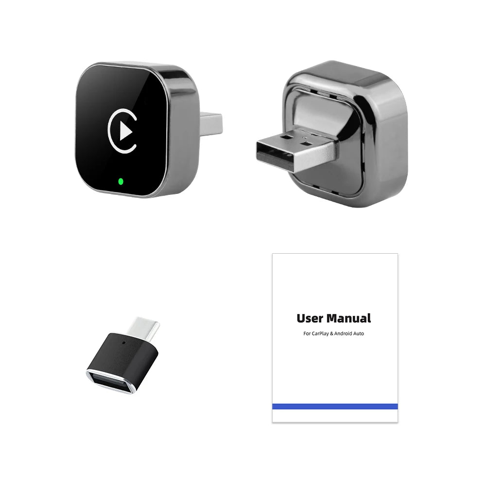2In1 Wireless Carplay Dongle Wireless Android Auto Adapter AI Smart Box for Car with Wired Carplay Car Intelligent Systems