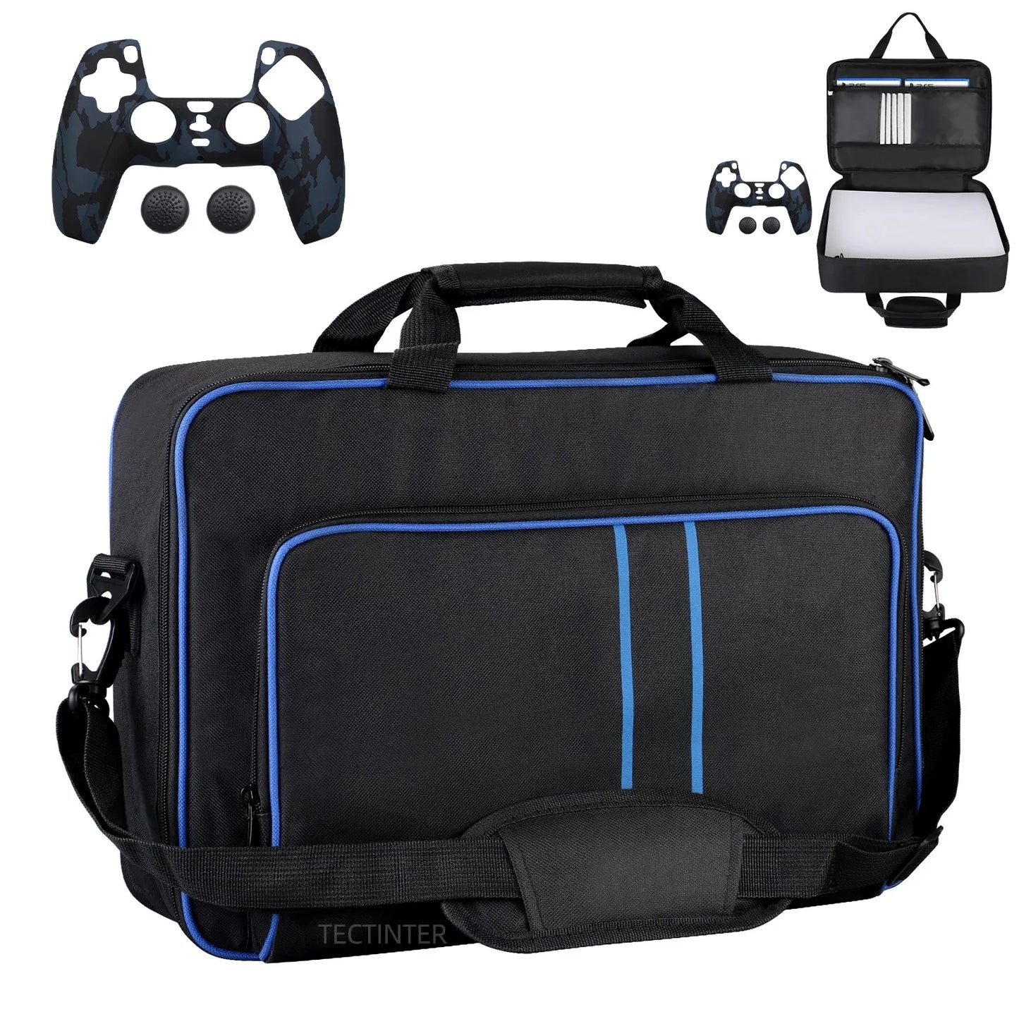 For PS5 Handheld Storage Bag Travel Carrying Case for Sony Playstation 5 Protective Shoulder Big Storage Bag Canvas Case Handbag