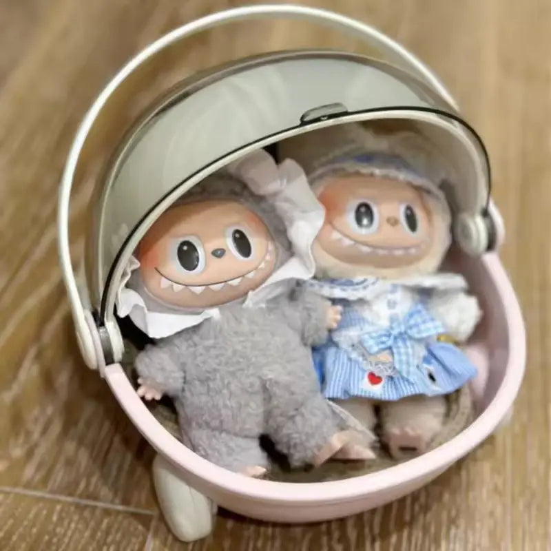 Labubu Baby Stroller Mokoko Storage Box Doll Decor Labubu Space Module Doll Sleep Cradle Cart Dolls Bed Furniture Accessories