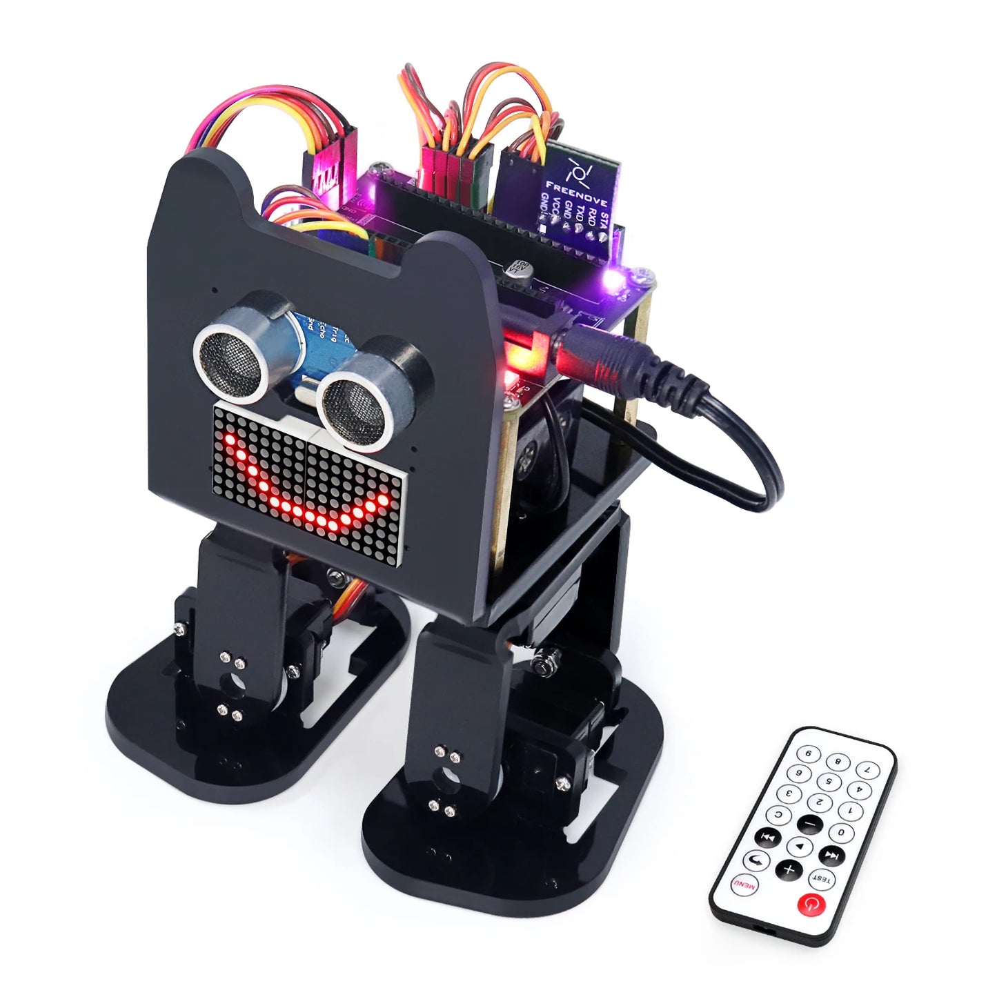 Bipedal Robot Kit for Raspberry Pi Pico (W), LED Matrix, Obstacle Avoidance, RGB Lights, Buzzer, Speaker, Remote, App