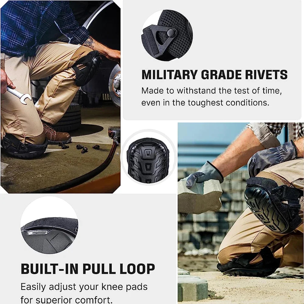 Professional Knee Pads for Work; Gardening & Construction Knee Pads with Thick Gel Cushion,Industrial Heavy Duty Knee Pads1Pair