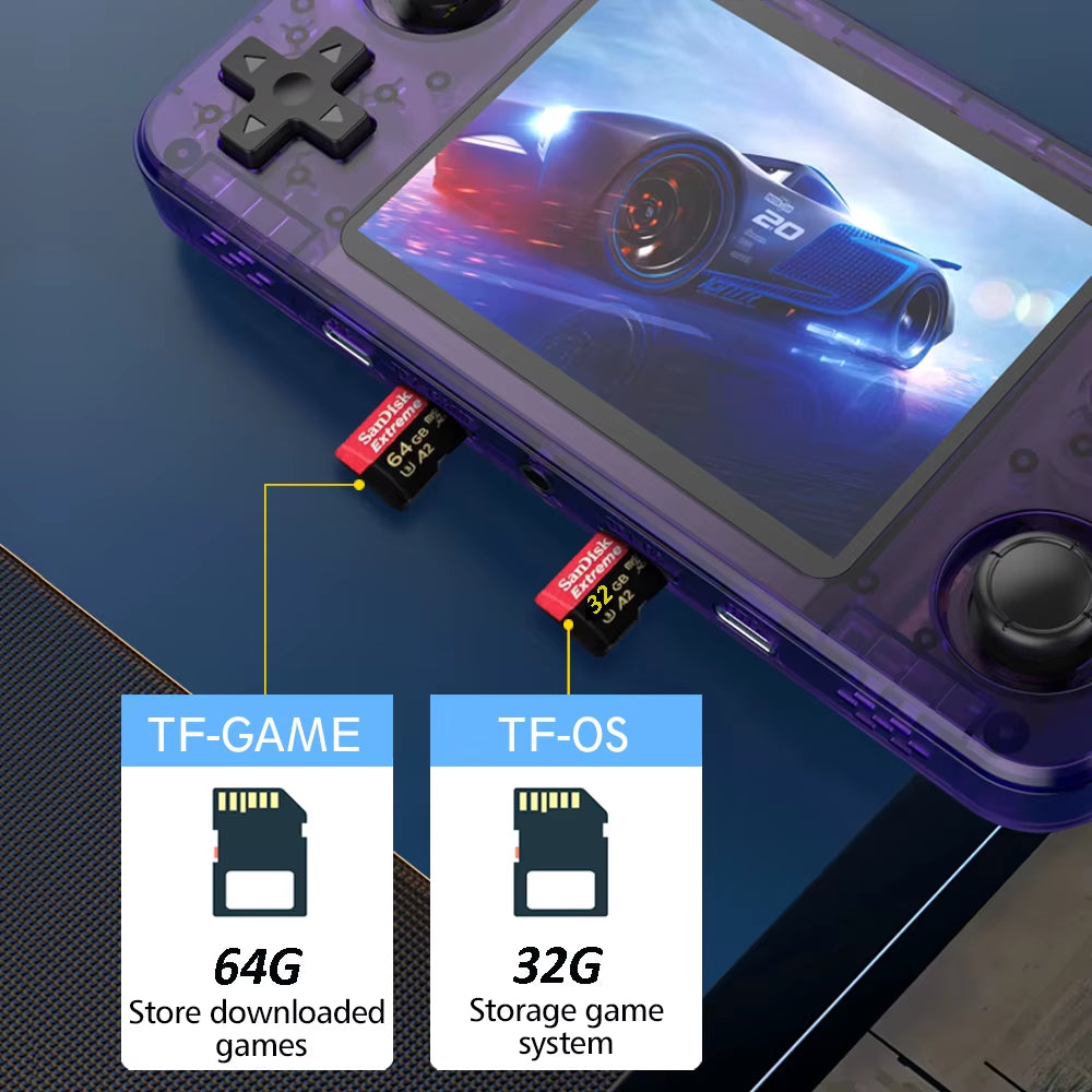 New R36H Retro Handheld Console Open-Source Linux System Classic Game Consoles 3.5 Inch IPS Screen 64G Portable Video Player