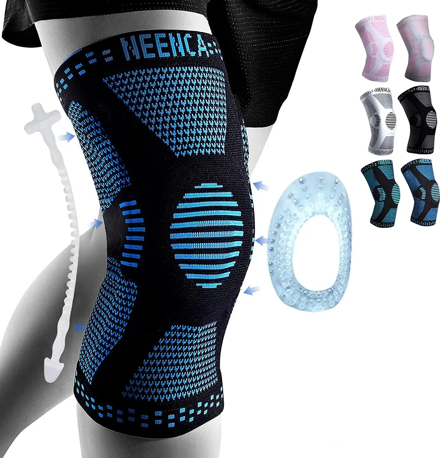Copper Knee Brace Knee Support with Patella Gel Pad &Side Stabilizers for Knee Pain Sport Arthritis ACL Joint Pain Relief