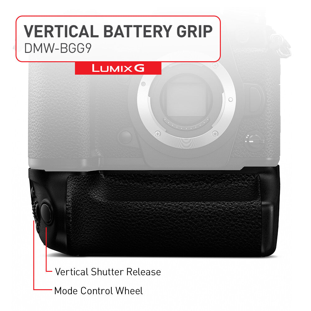 Panasonic DC-G9KBODY G9 Battery Grip Vertical Shutter, Mode Control, Joystick