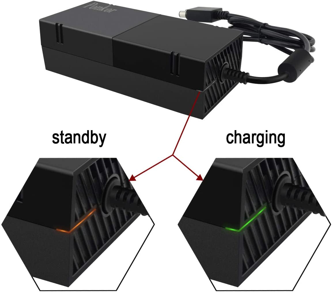 Xbox One Power Supply: High-Quality AC Cord Replacement Power Brick Adapter, Universal 100-240V Voltage Compatibility