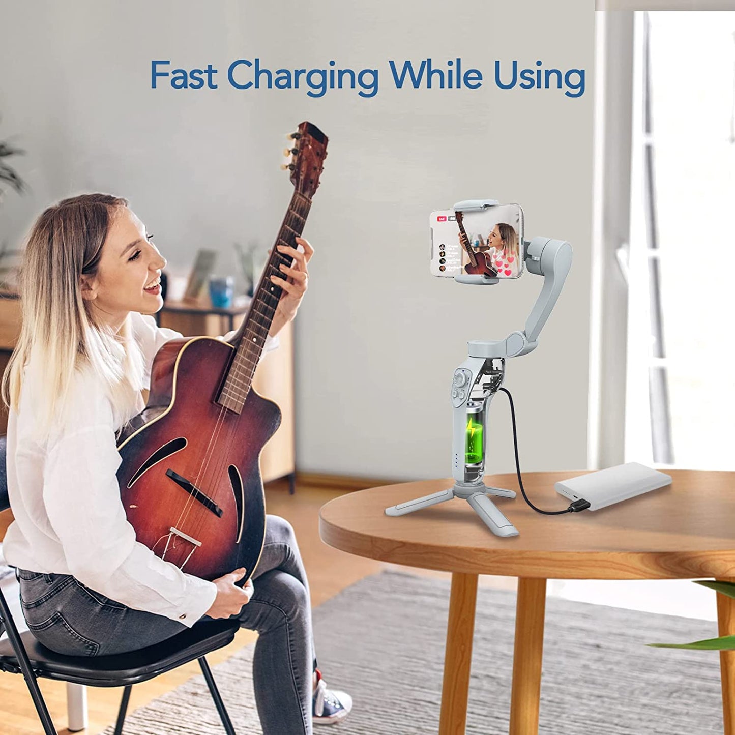 PRC Pro Smartphone Gimbal Stabilizer - 3-Axis Phone Stabilizer for Android & iPhone 14 Pro Max - Enhanced Video Recording with Face/Object Tracking - Vlogging Kit - Portable