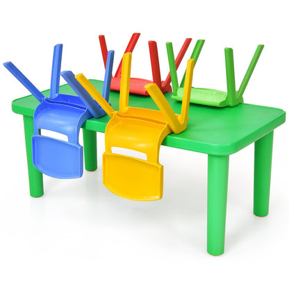 Children's Vibrant Plastic Table and 4 Chairs Set