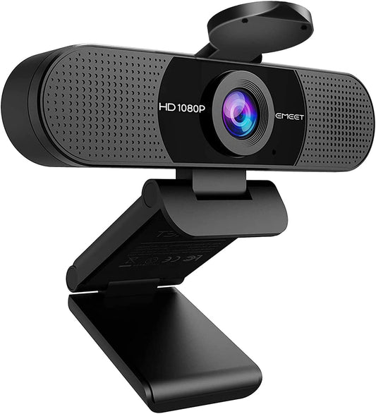 1080P Webcam with Dual Microphones, Privacy Cover and 90°View, Plug & Play USB Web Camera for Calls, Conferences, YouTube, for Laptops and Desktops use