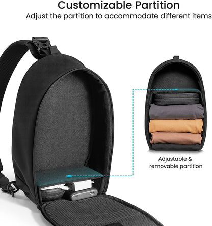 Lightweight Travel Shoulder Sling Backpack Bag with Pouches Compatible with Oculus Quest 2/Quest Pro VR Gaming Headset and Touch Controllers
