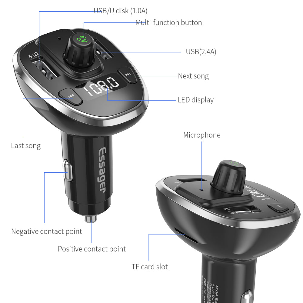 Dual USB Bluetooth Car Charger