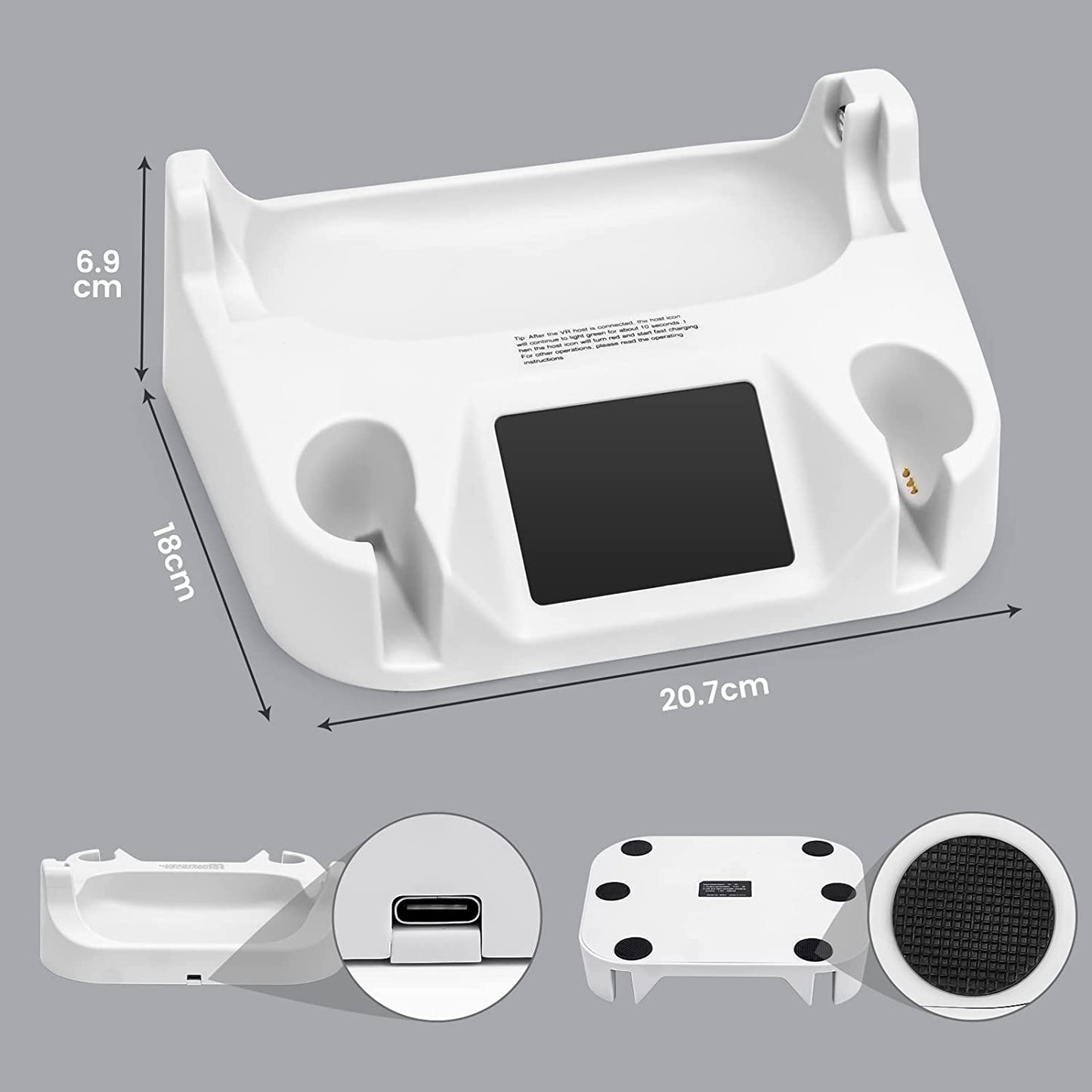 VR Charging Dock for Oculus Quest 2: Charging Station with Rechargeable Batteries, USB-C Charger, and Elite Strap Compatibility