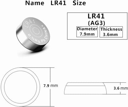 (Pack of 20) LR41 AG3 SR41 392 384 192 736 L736F 1.5V Button Coin Cell Batteries