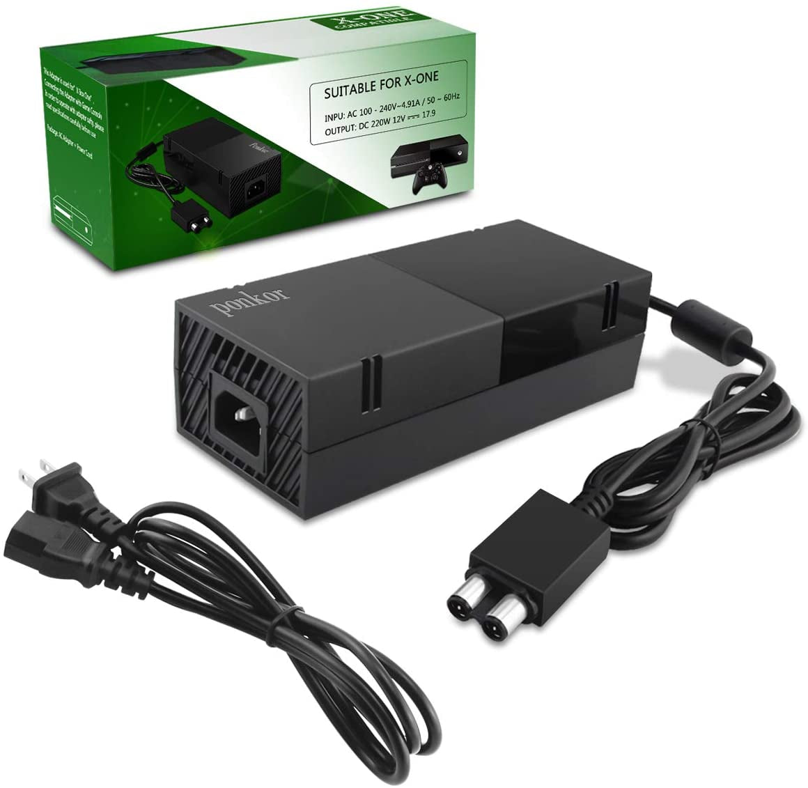 Xbox One Power Supply: High-Quality AC Cord Replacement Power Brick Adapter, Universal 100-240V Voltage Compatibility