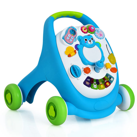 Interactive Sit-To-Stand Toddler Learning Walker with Illumination and Auditory Features
