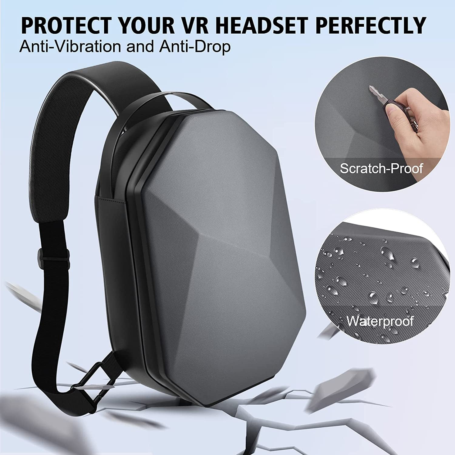Hard Protective Travel Case for Quest Pro/Oculus Quest 2 - Compatible with Head Strap, Battery, VR Gaming Accessories, and Touch Controller