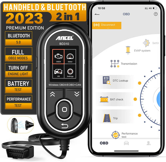  Bluetooth OBD2 Scanner - Advanced Diagnostic Tool for Android & iPhone Car Diagnostics - App-Enabled OBD Scanner for Vehicles - Engine Code Reader