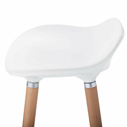 (Set of 2) - ABS Bar Stools with Elegant Wooden Legs