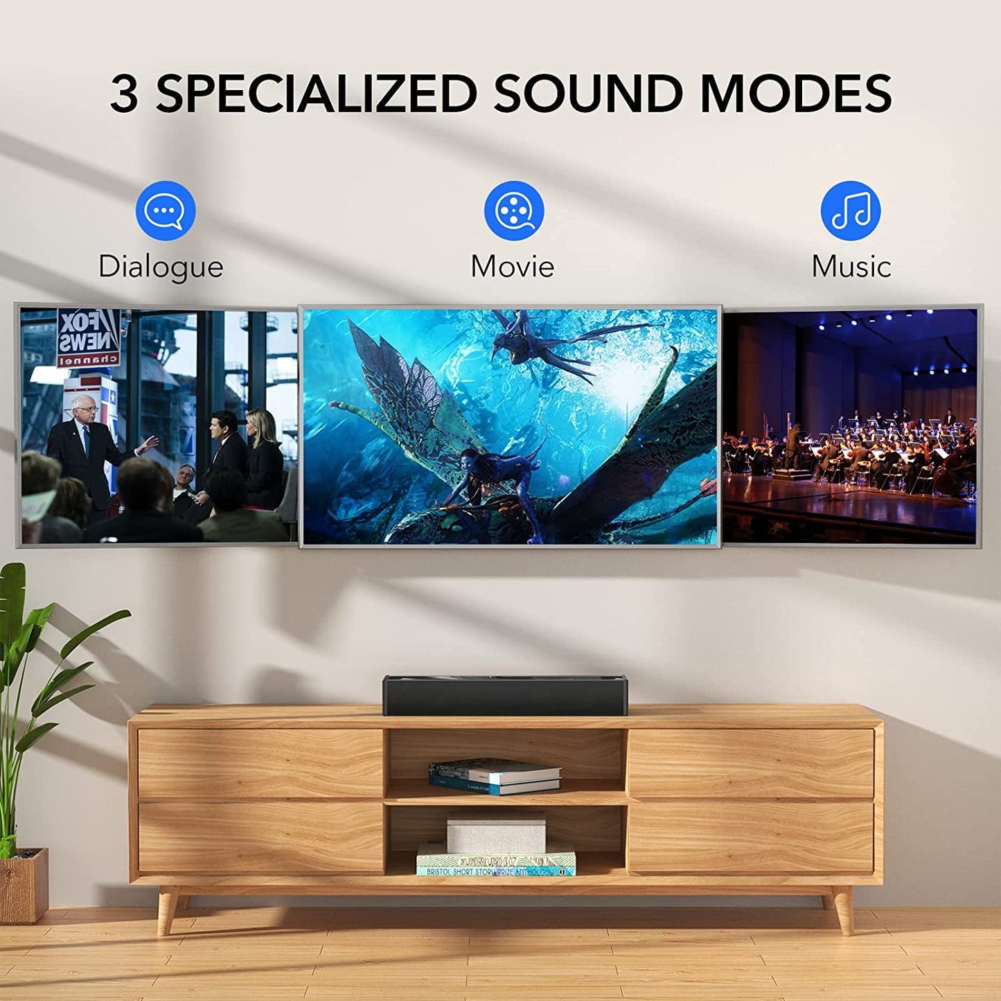 Compact Soundbar with Bluetooth, HDMI Arc, Optical, AUX, and USB Connections - Ideal for TV, PC, Gaming, and Surround Sound System