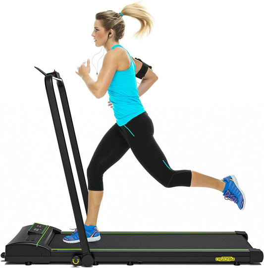 Folding Under Desk Treadmill with Remote Control - Compact Walking Pad for Running and Walking - Black