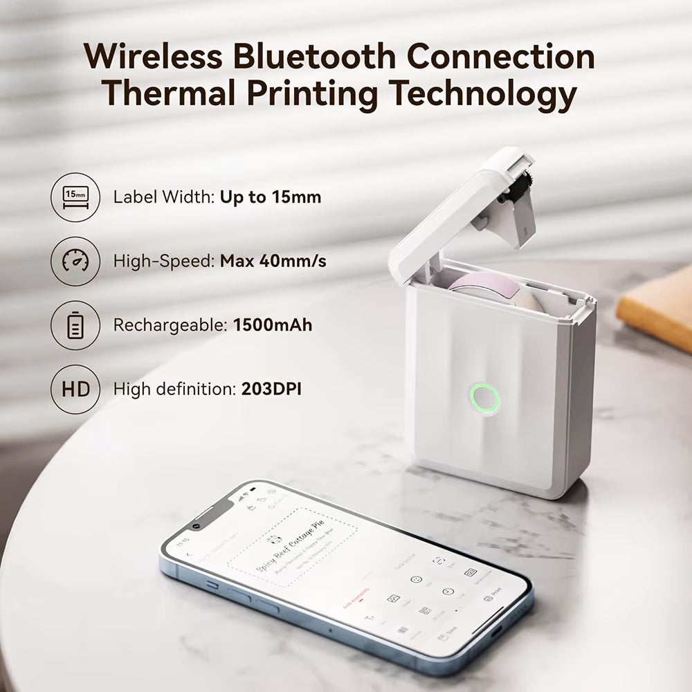 Niimbot D110 Mini Label Printer Pocket Thermal Wireless Adhesive Sticker DIY Name Tag Maker for School Home Office