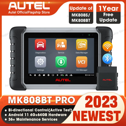 Autel Maxicom MK808BT PRO Car Bi-Directional Diagnostic Tools OBD2 Scanner Code Reader All System Diagnosis PK MX808S MK808S